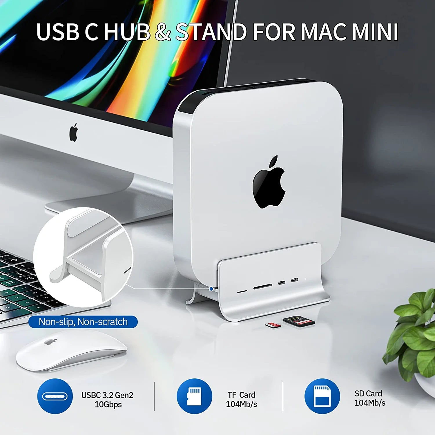 10GB TYPE-C Mac mini M1/M2 Stand & Docking Station | BD201A